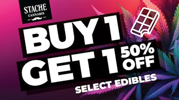 Stache Buy 1, Get 50% Off Afterglow Edibles!