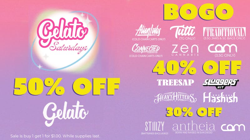 Grasshopper [Chula Vista] Gelato Saturday Deals!