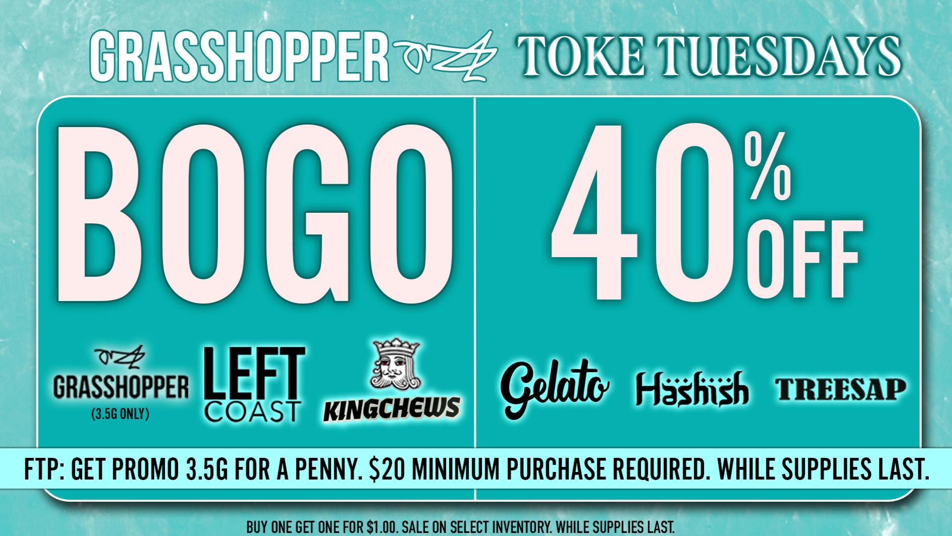Grasshopper [Chula Vista] BOGO + 40% OFF Your Favorite Brands!