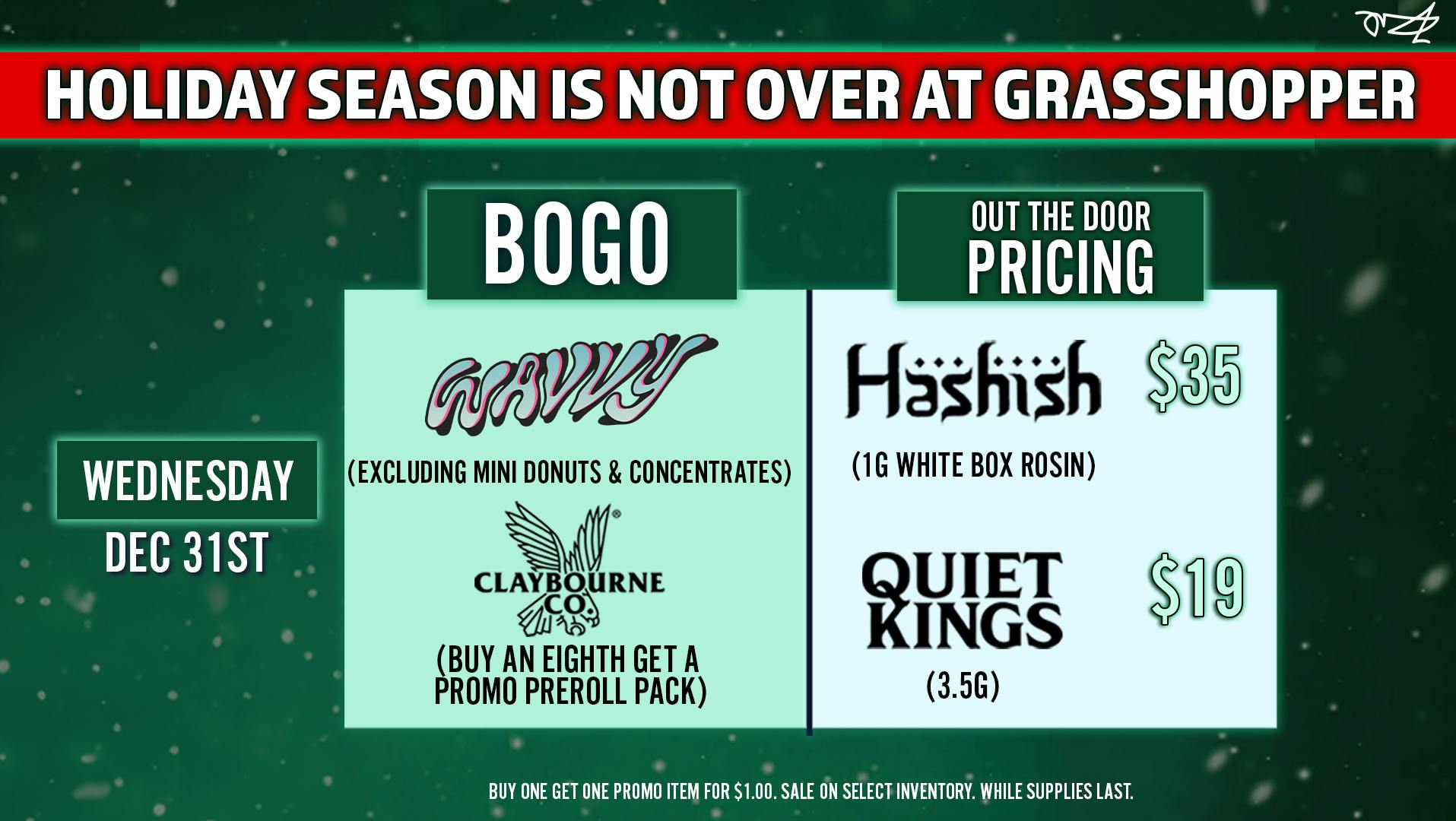 Grasshopper [Chula Vista] New Years Eve Extra Savings! Today Only 🎉