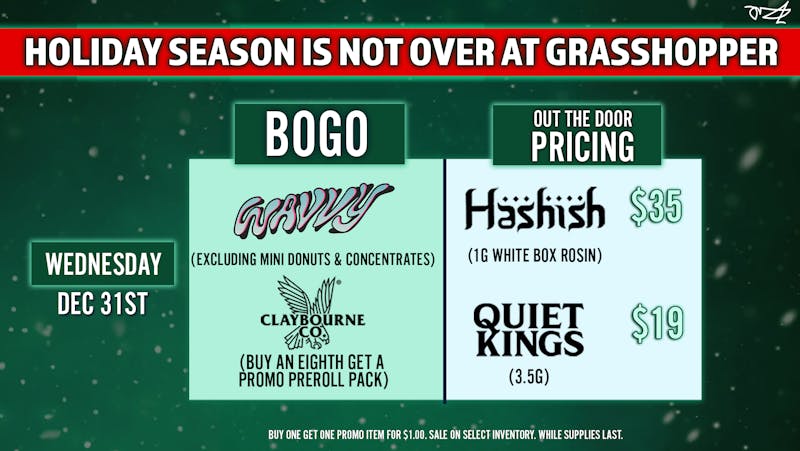 Grasshopper [Chula Vista] New Years Eve Extra Savings! Today Only 🎉