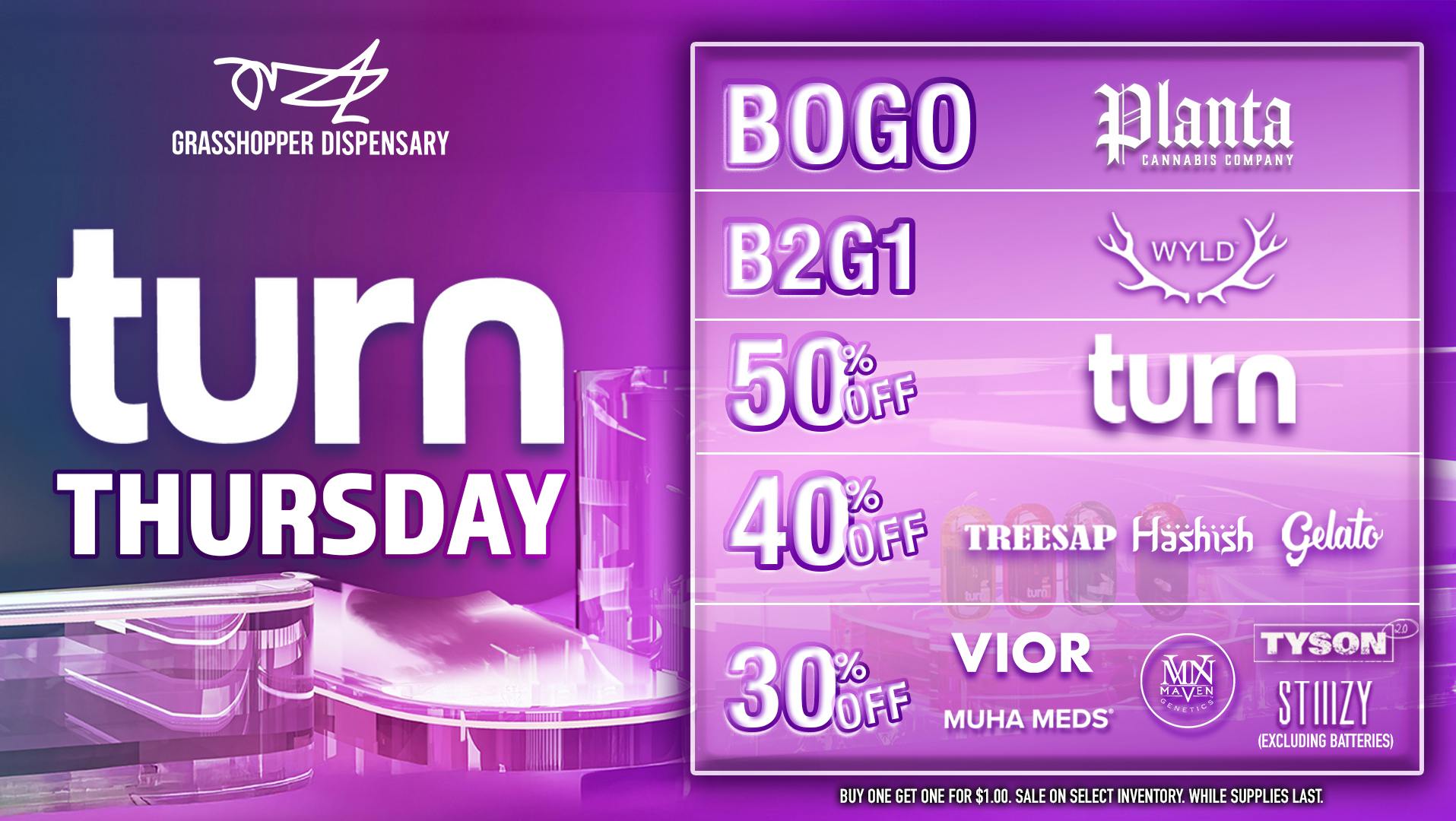 Grasshopper [Chula Vista] 50% OFF Every TURN Thursday!
