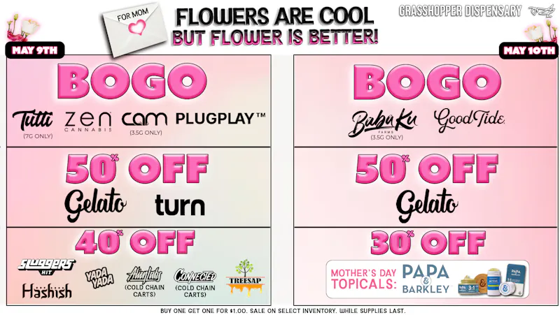 Grasshopper [Chula Vista] BOGOs, OTD specials +