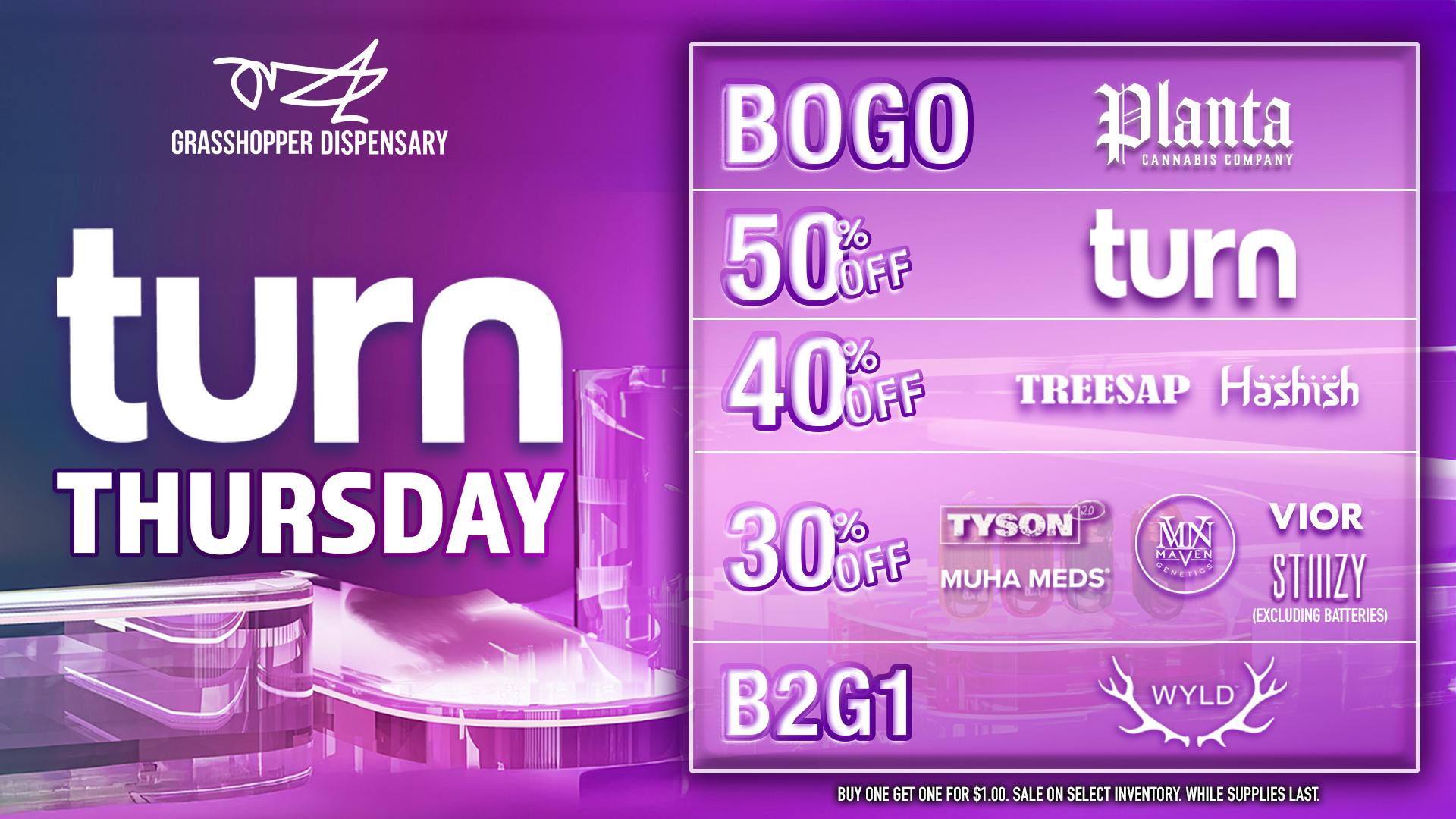 Grasshopper [Chula Vista] 50% OFF Every TURN Thursday!