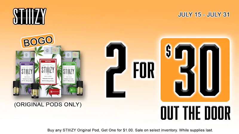 Grasshopper [Chula Vista] GET 2 STIIIZY PODS FOR ONLY $30 OUT THE DOOR!