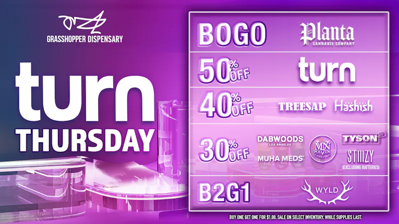 Grasshopper [Chula Vista] 50% OFF Every TURN Thursday!