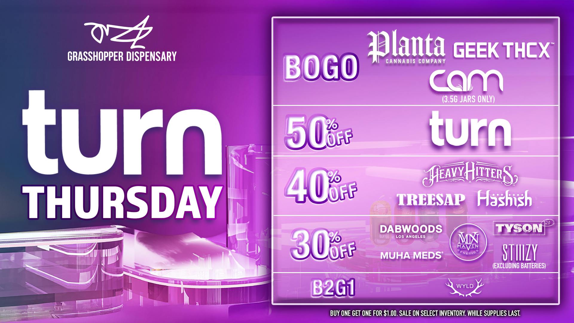 Grasshopper [Chula Vista] 50% OFF Every TURN Thursday!