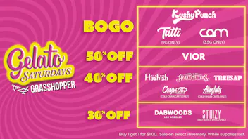 Grasshopper [Chula Vista] Get 50% OFF + BOGOs! Gelato Saturdays always HIT.