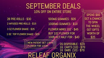 ReLeaf Organix - Drive Thru Open! 🎉 September Special! 🍁