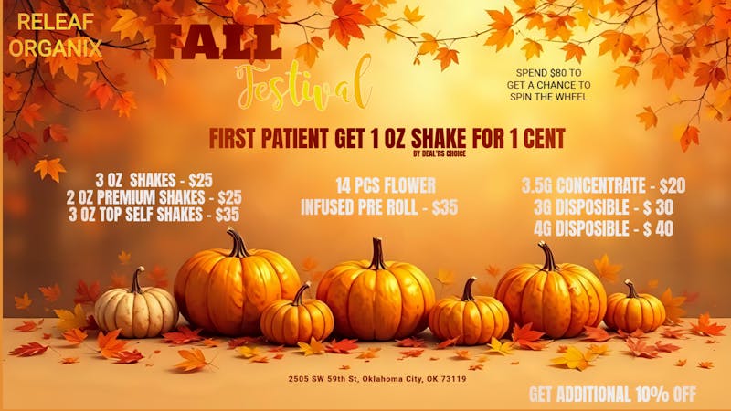 ReLeaf Organix - Drive Thru Open! 🍁 Releaf Organix Fall Festival Deals! 🍁