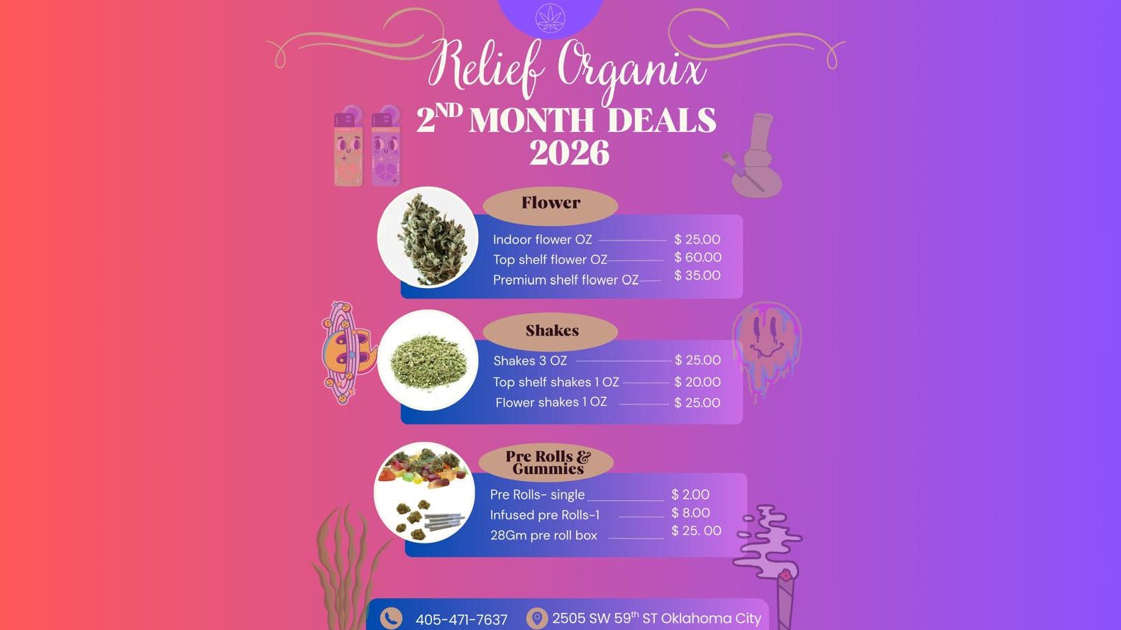 ReLeaf Organix - Drive Thru Open! 🔥 Releaf Organix – 2nd Month Deals 2026 🔥