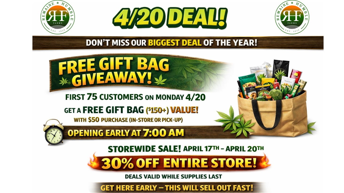 ReMaine Humble Farms Medical Dispensary Portland 10 Moulton St, Old Port! 4/20 IS ALMOST HERE!