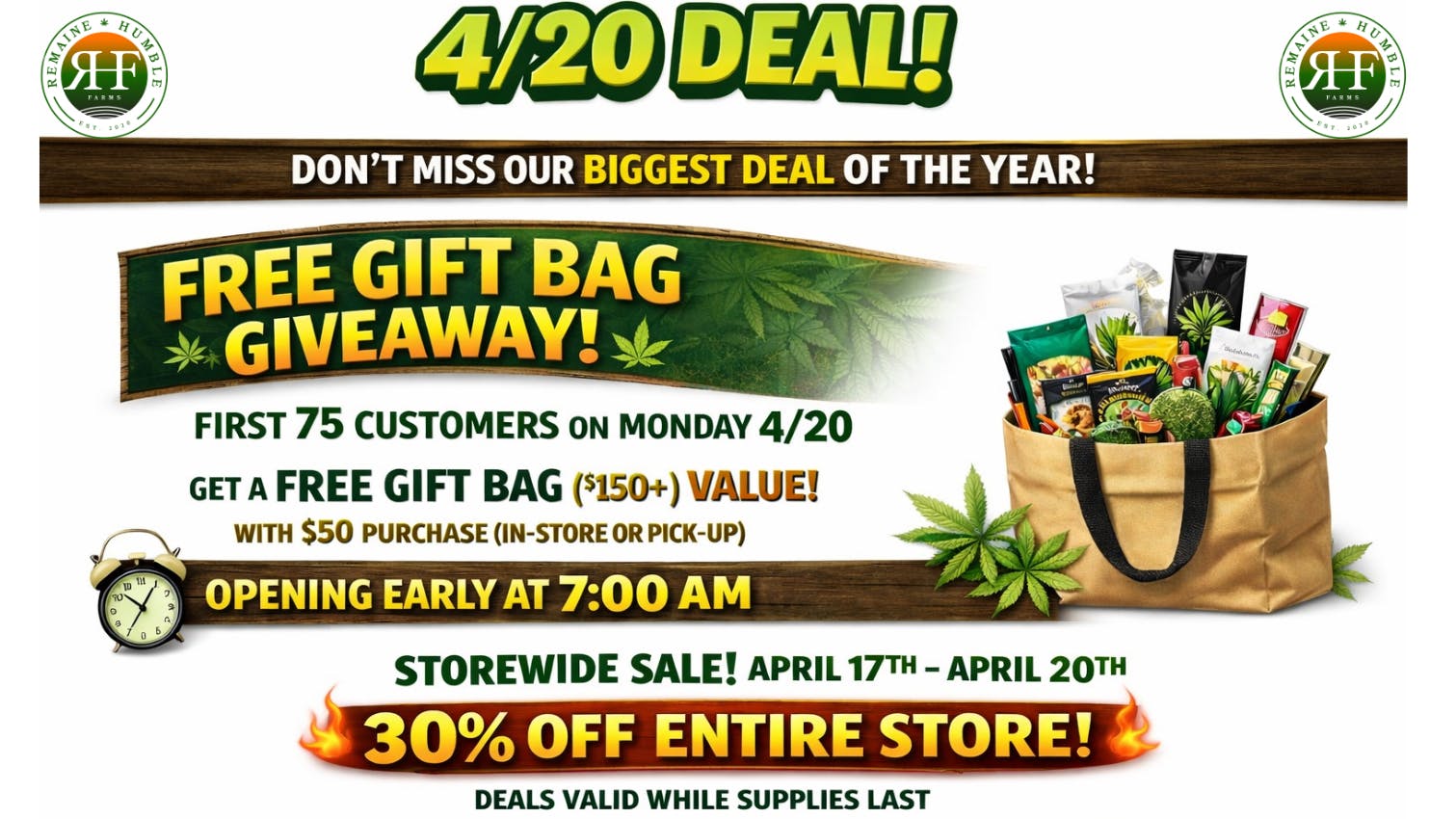 ReMaine Humble Farms Medical Dispensary Portland 10 Moulton St, Old Port! 4/20 IS ALMOST HERE!