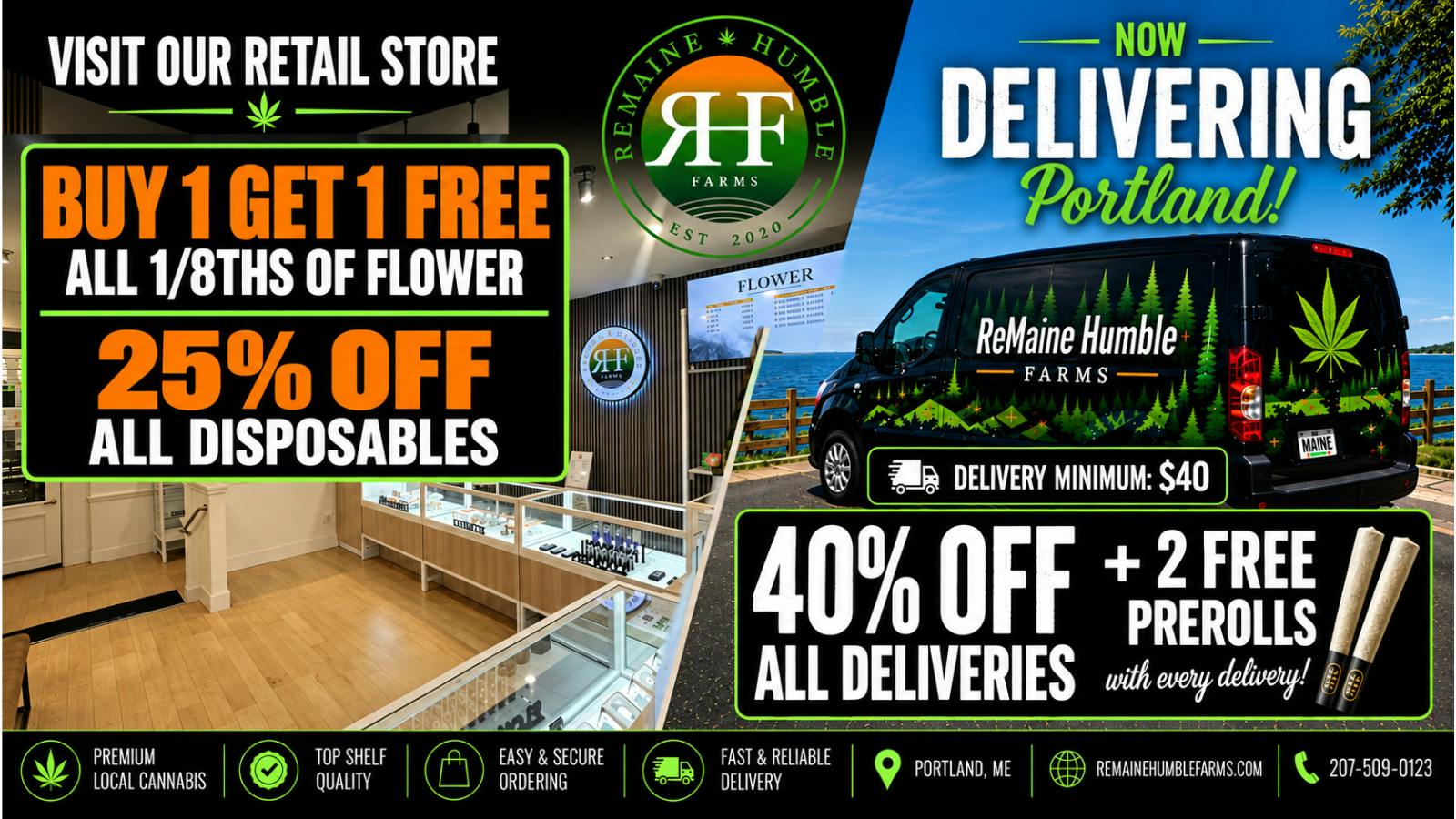 ReMaine Humble Delivery - Portland Retail Location: 10 Moulton St, Old Port!
