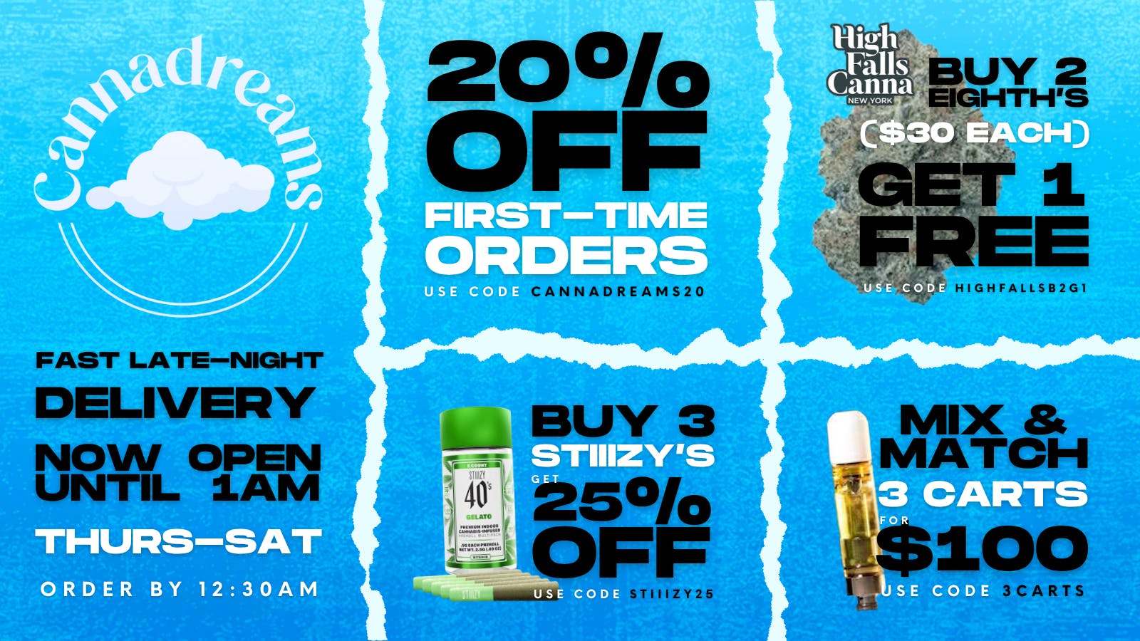 Cannadreams Delivery - Hell's Kitchen / Midtown 20% OFF 1st TIMERS + MORE DEALS @ CANNADREAMS ☁️