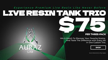 Auraz Medical (3) Live Resin Tanks – $75