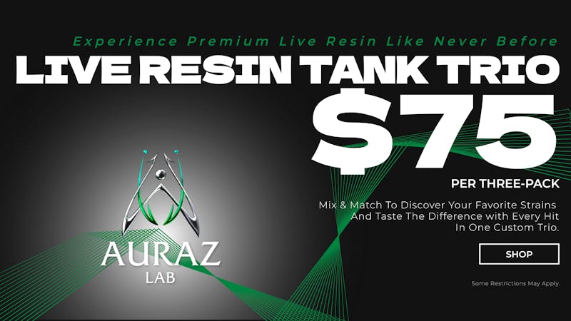 Auraz Medical (3) Live Resin Tanks – $75
