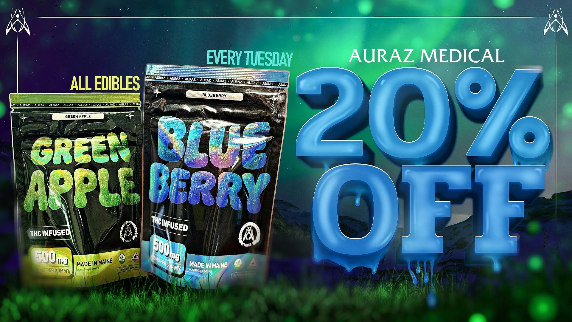 Auraz Medical Save 20% on ALL Edibles Every Tuesday
