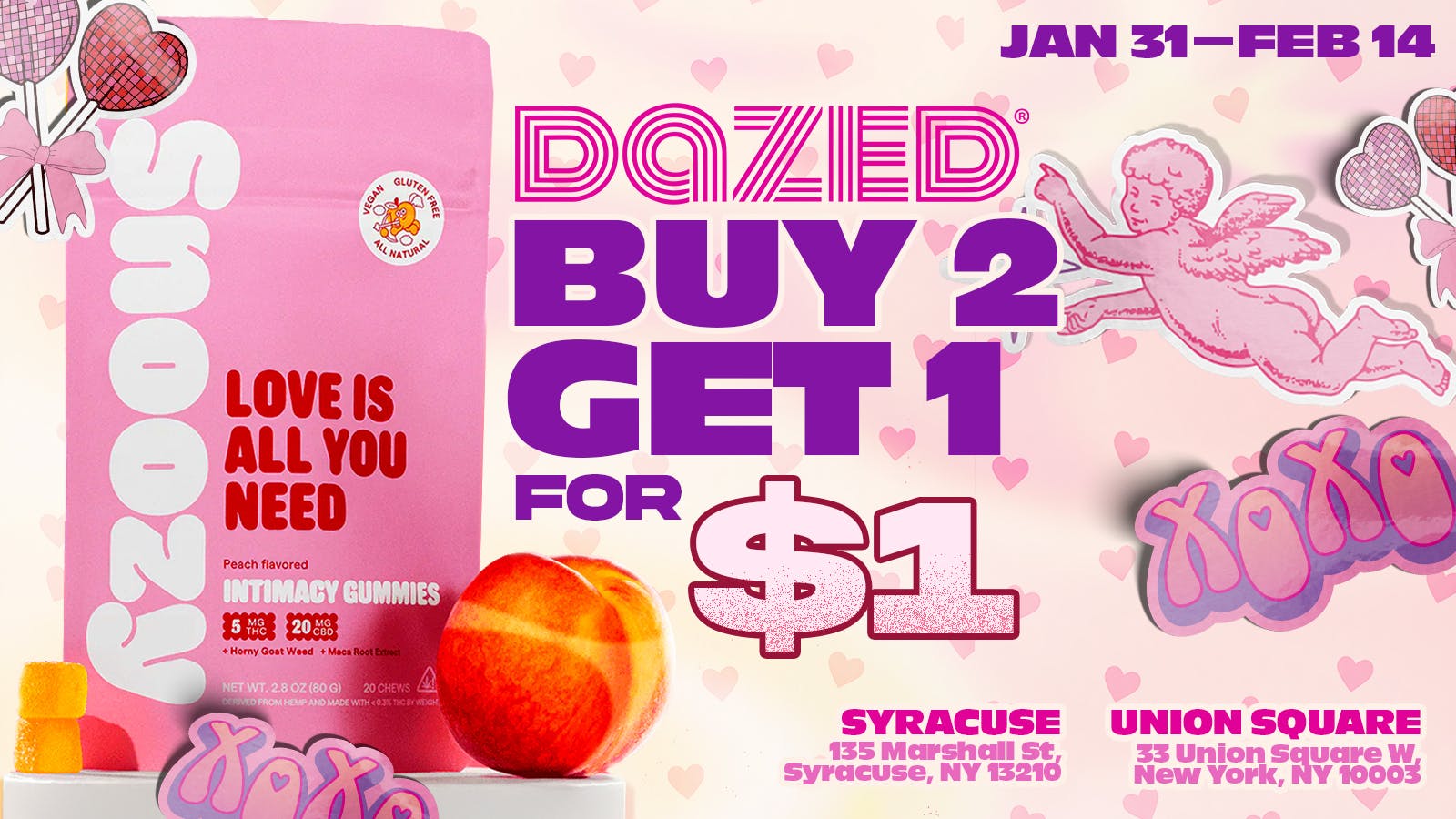 DAZED Delivery - FiDi / Tribeca 🍑 INTIMACY GUMMIES - BUY 2, GET 1 for $1