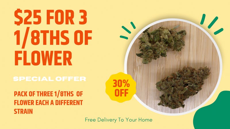 Brook Haven Farms LLC 3 1/8ths of Flower Bundle for $25