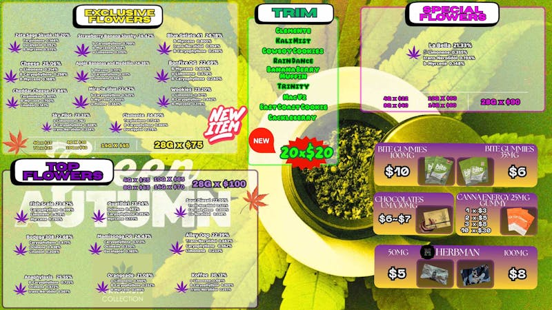 Foresta Cannabis Collection 🍁✨ MENÚ GREEN AUTUMN ACTUALIZADO ✨🍁