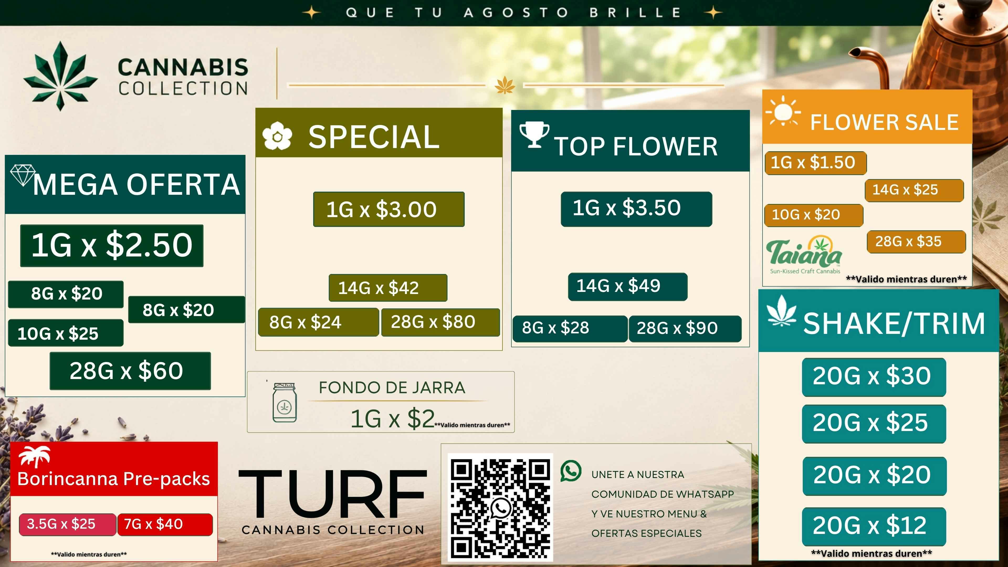 Turf Cannabis Collection Que tu Agosto Brille @ TURF Cannabis Collection