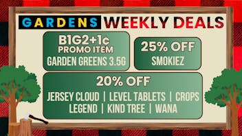 Garfield Gardens Dispensary September 25 - October 2 Weekly Deals