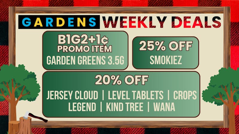 Garfield Gardens Dispensary September 25 - October 2 Weekly Deals