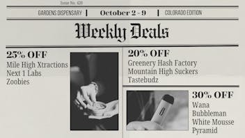 Twin Peaks Dispensary October 2 - 9 Weekly Deals