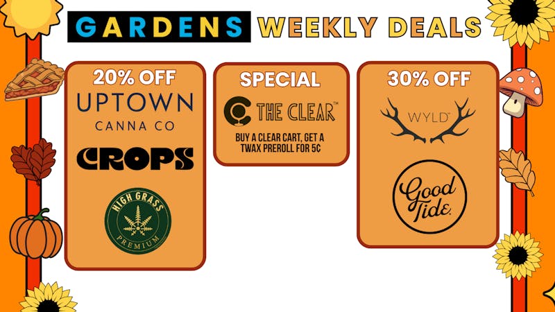 Garfield Gardens Dispensary November 20-27 Weekly Deals