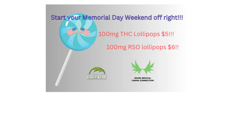 Maine Medical Canna Connection 100mg THC/RSO Lollipops on Sale!!