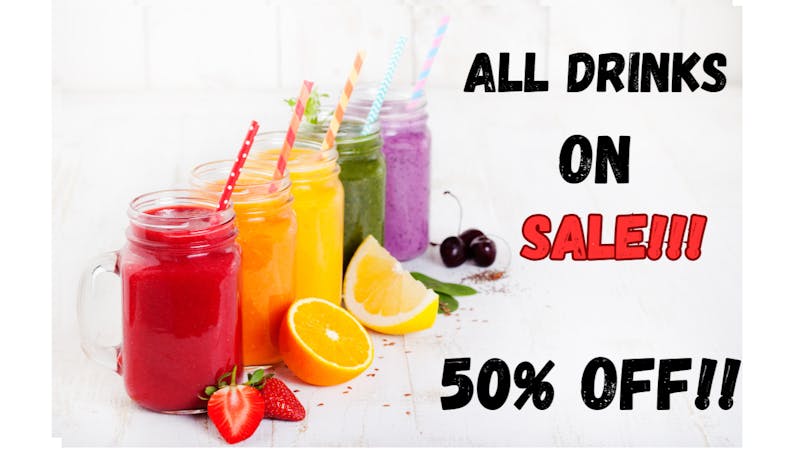 2 Fat Cats Organics 50% OFF ALL DRINKS!!