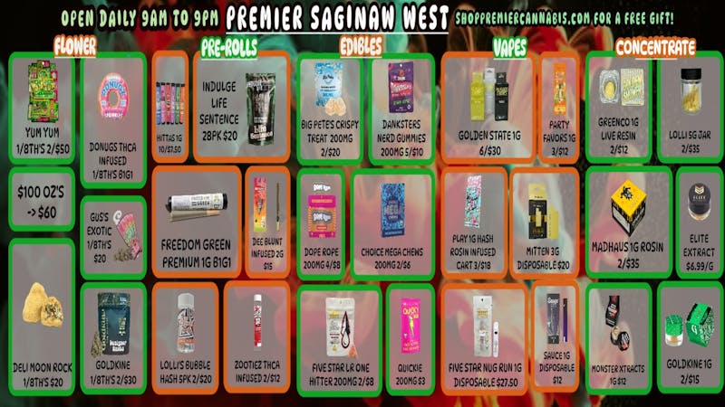 Premier Cannabis Saginaw West Fall into these Deals! 🍂