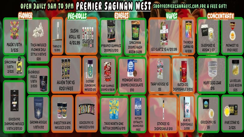 Premier Cannabis Saginaw West Fall into these Special Deals! 🍂