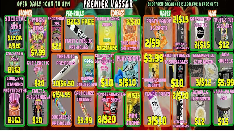 Premier Cannabis Vassar SCARY GOOD DEALS!