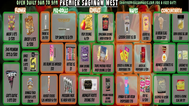 Premier Cannabis Saginaw West Fall into these Deals! 🍂