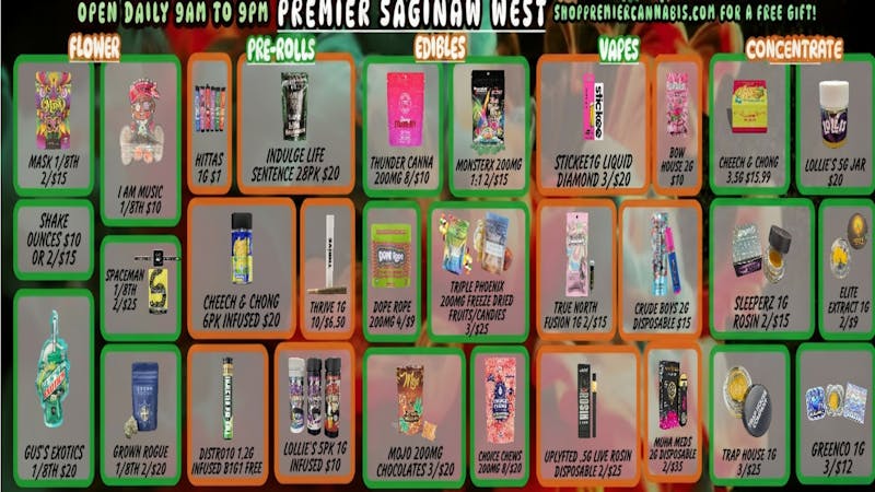 Premier Cannabis Saginaw West Fall into these Deals! 🍂
