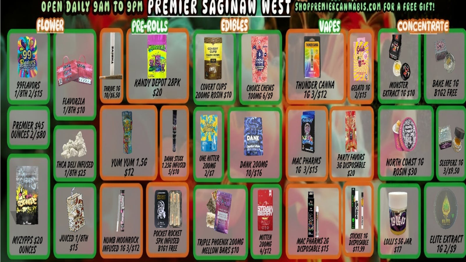 Premier Cannabis Saginaw West Wonderful Weed Savings