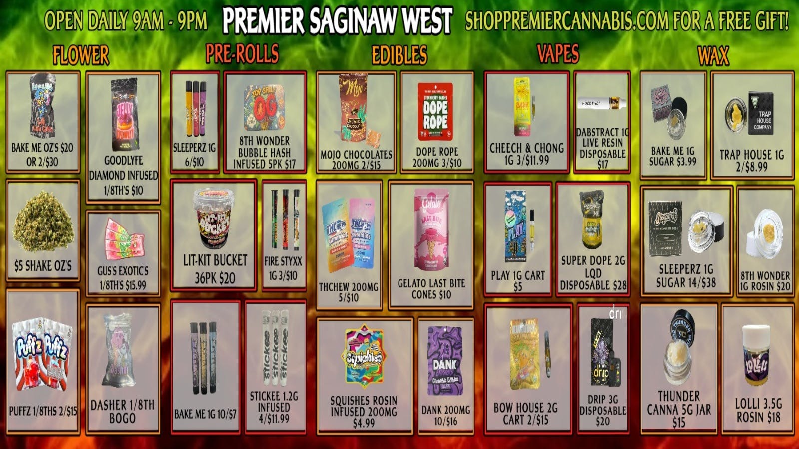 Premier Cannabis Saginaw West Daily Dank Deals