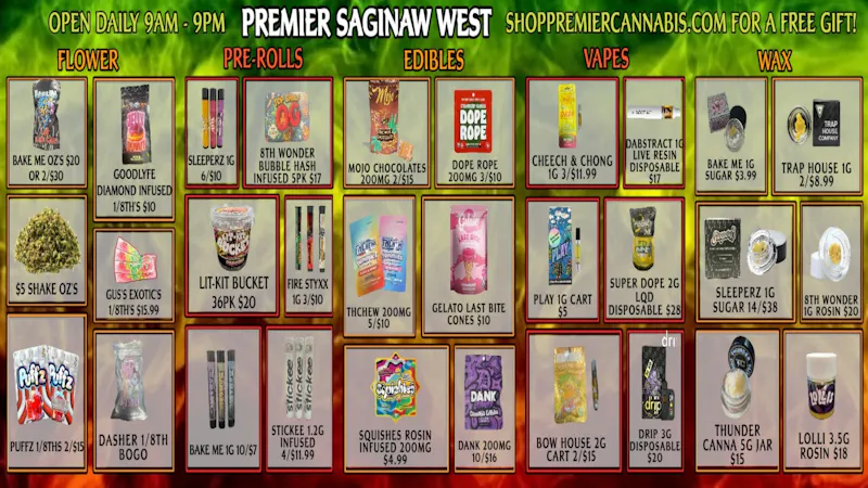 Premier Cannabis Saginaw West Daily Dank Deals