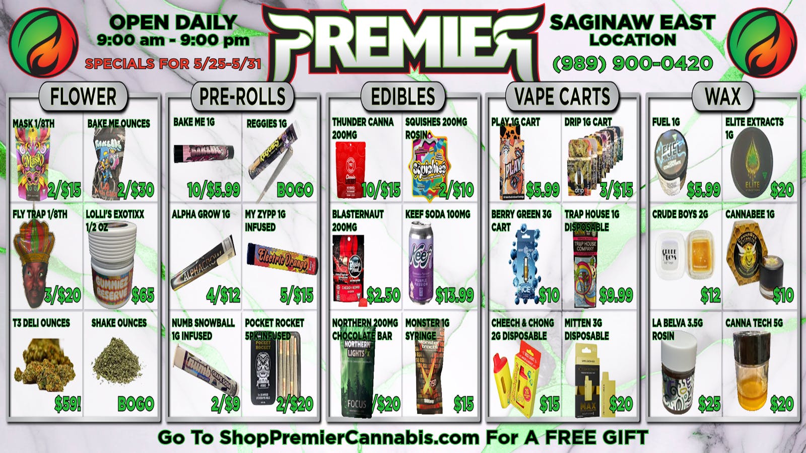 Premier Cannabis Saginaw Fresh Air, Fresh Deals! 💨🍃
