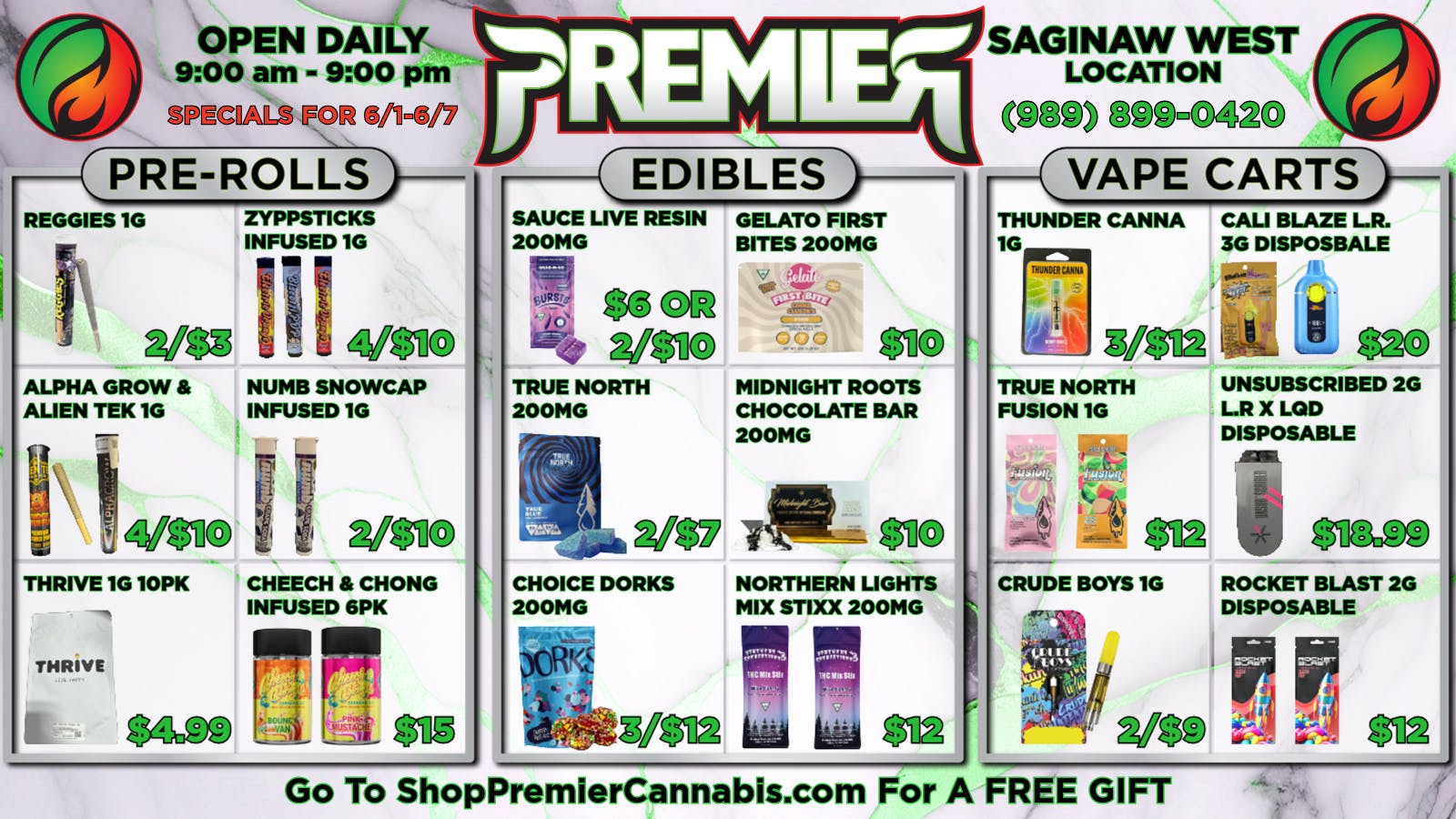 Premier Cannabis Saginaw West These deals are lit-erally fire 🔥