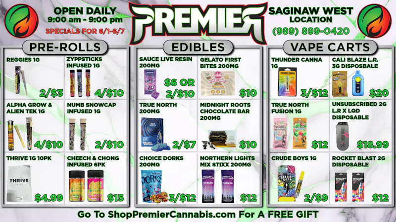Premier Cannabis Saginaw West These deals are lit-erally fire 🔥