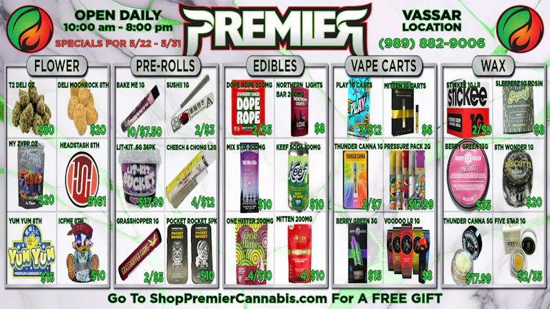 Premier Cannabis Vassar SUNNY DAYS, SIZZLING DEALS
