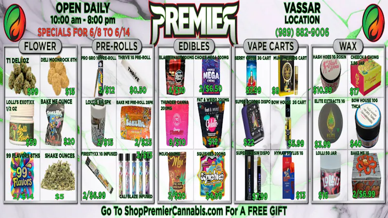 Premier Cannabis Vassar SUNS OUT, BUDS OUT