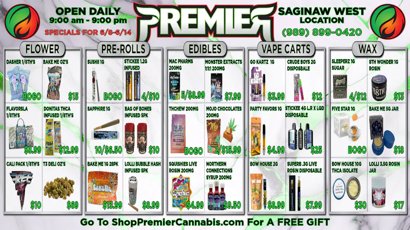 Premier Cannabis Saginaw West Daily Dank Deals