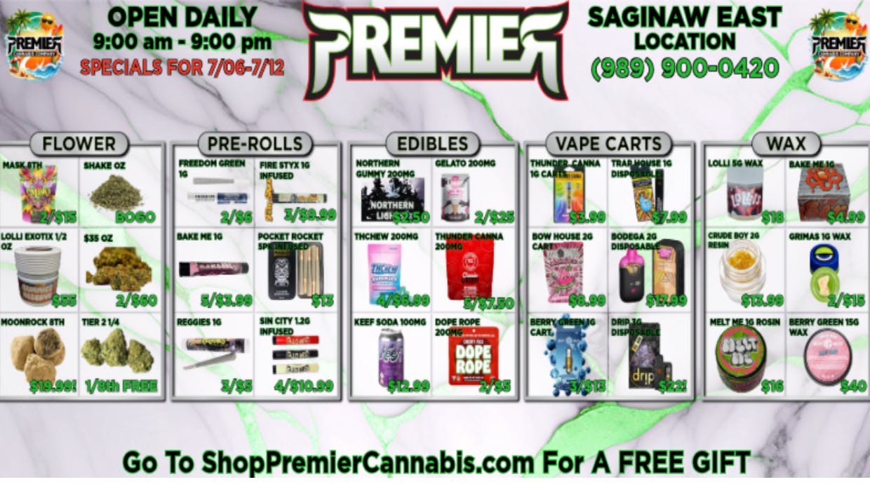 Premier Cannabis Saginaw Stay high-drated with these summer deals!!