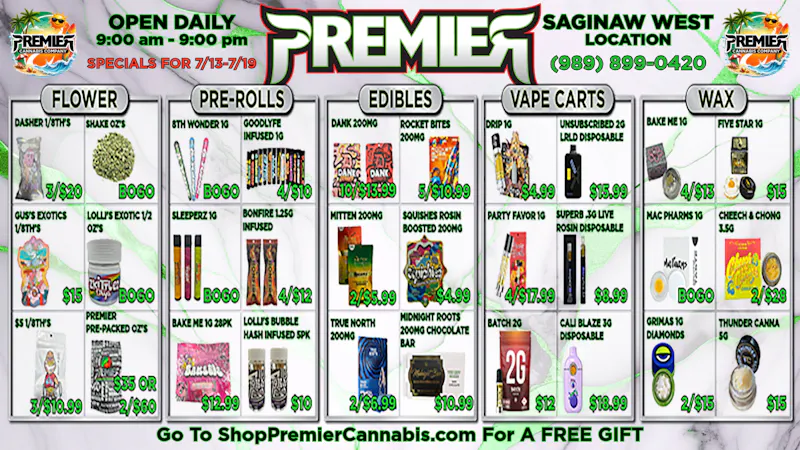Premier Cannabis Saginaw West These deals are lit-erally fire 🔥