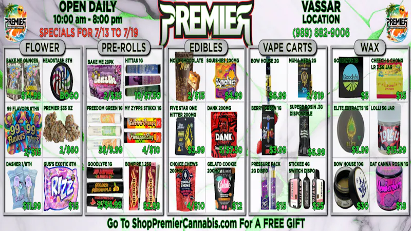 Premier Cannabis Vassar SUNS OUT, BUDS OUT