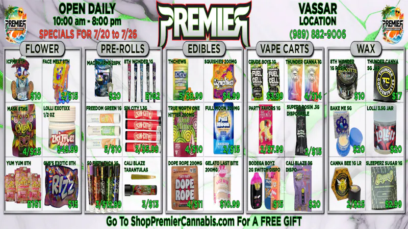Premier Cannabis Vassar SUNNY DAYS, SIZZLING DEALS